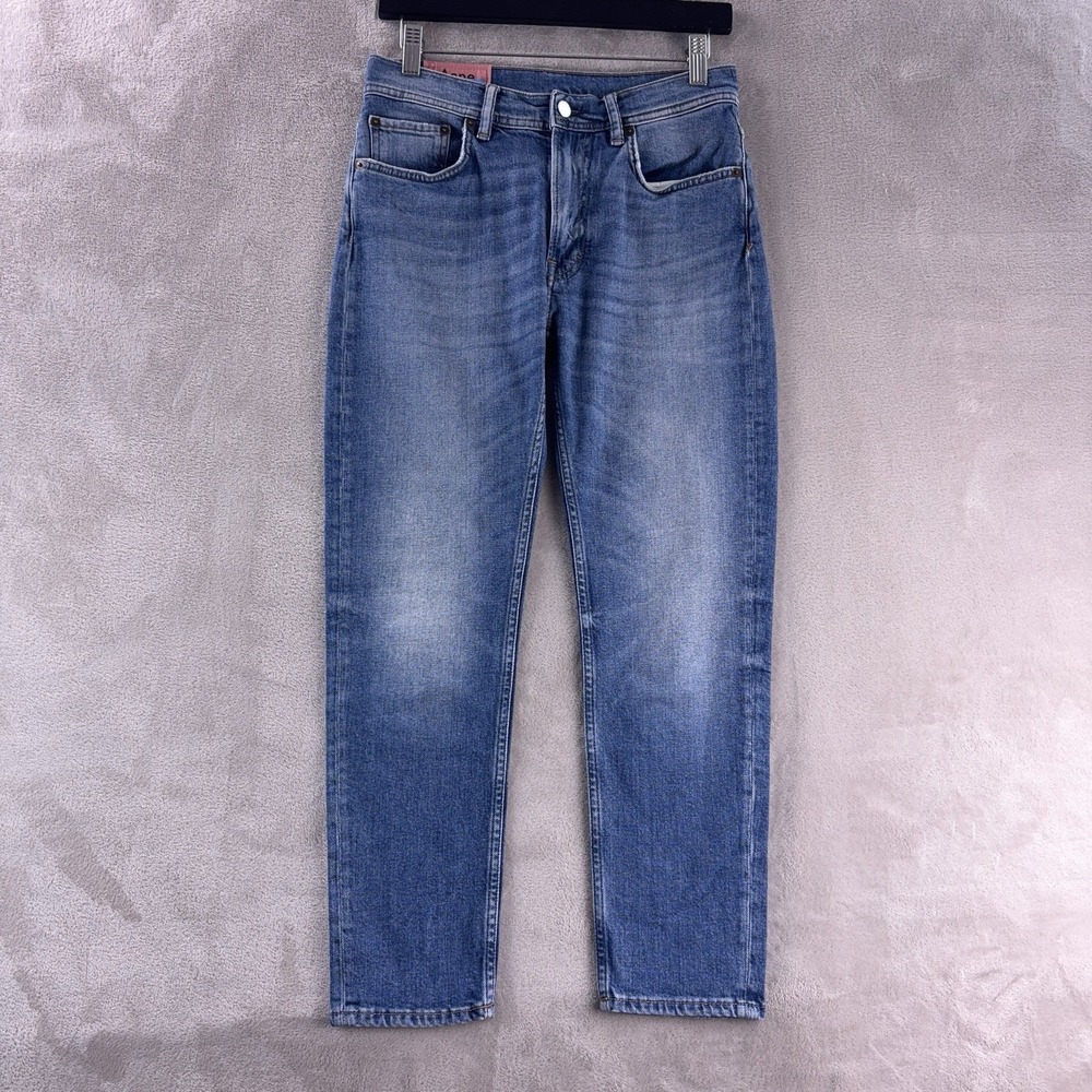 Acne Studios Melk Mid Jeans Womens Size 26x25 Blue Wash AW18 Slim Straight‎